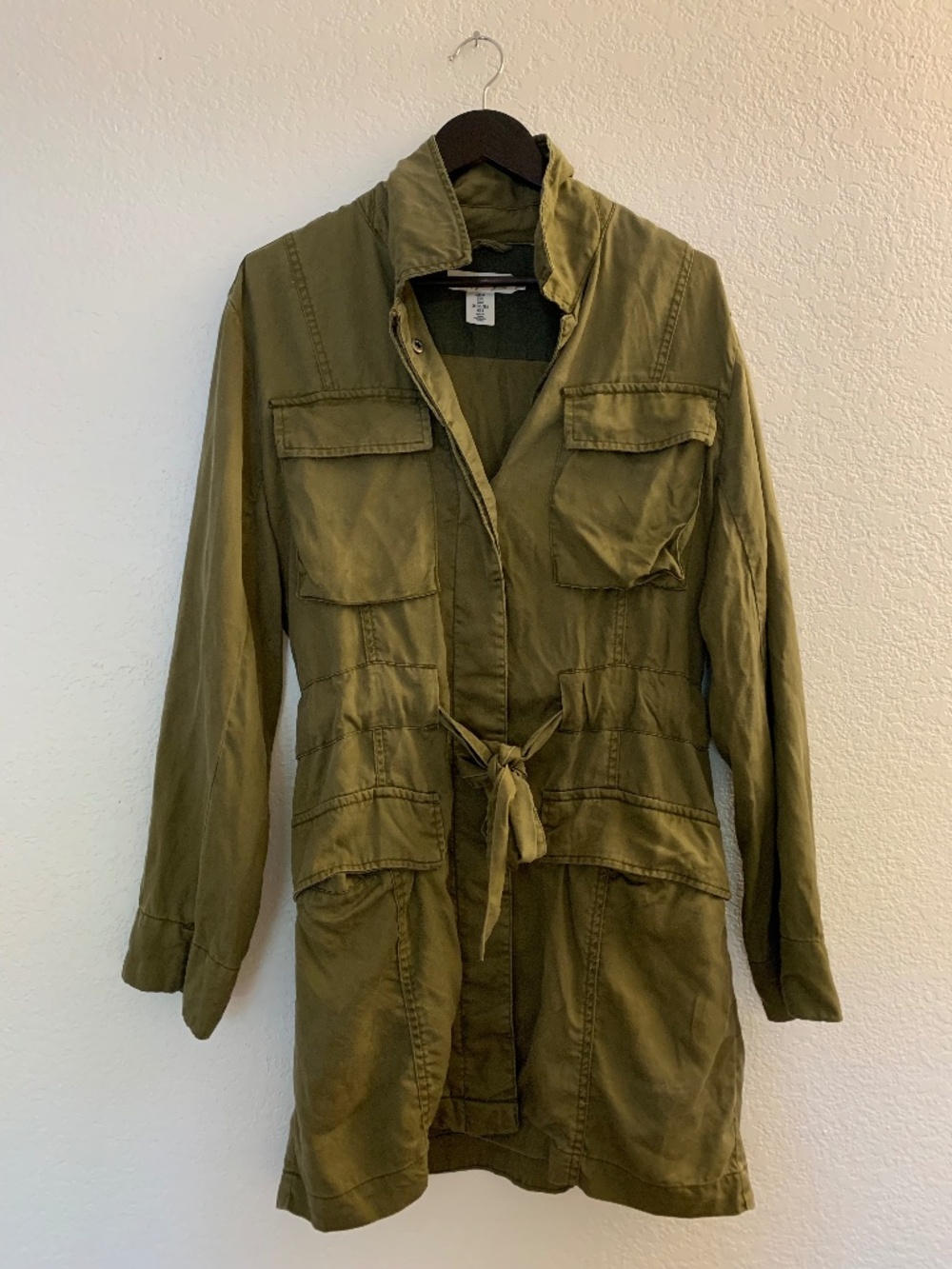 LOT OF 2 H&M L.O.G.G. Women's Army Surplus Jacket + Flannel Button Down | 8